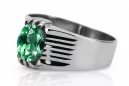Ring Emerald Sterling silver 925 Vintage vrc007s